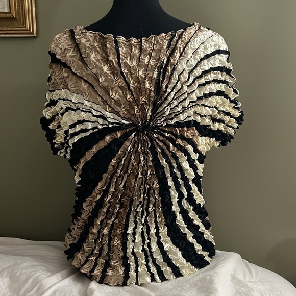 Vintage 1980s Popcorn/ Accordion Short Sleeve Blouse Top
One-Size fits most - Picture 4 of 4